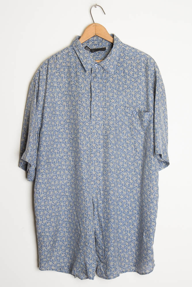 Abstract Silk Button Up