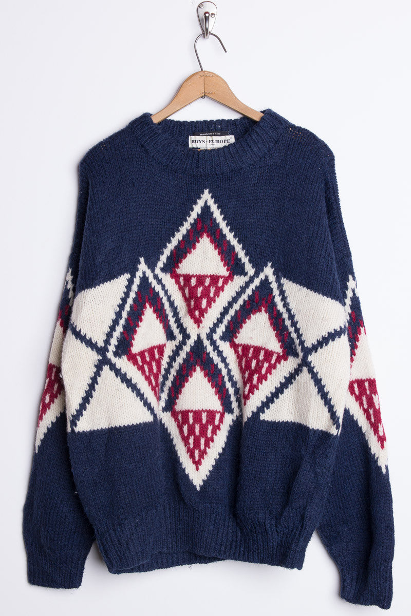 Navy Patterned Sweater