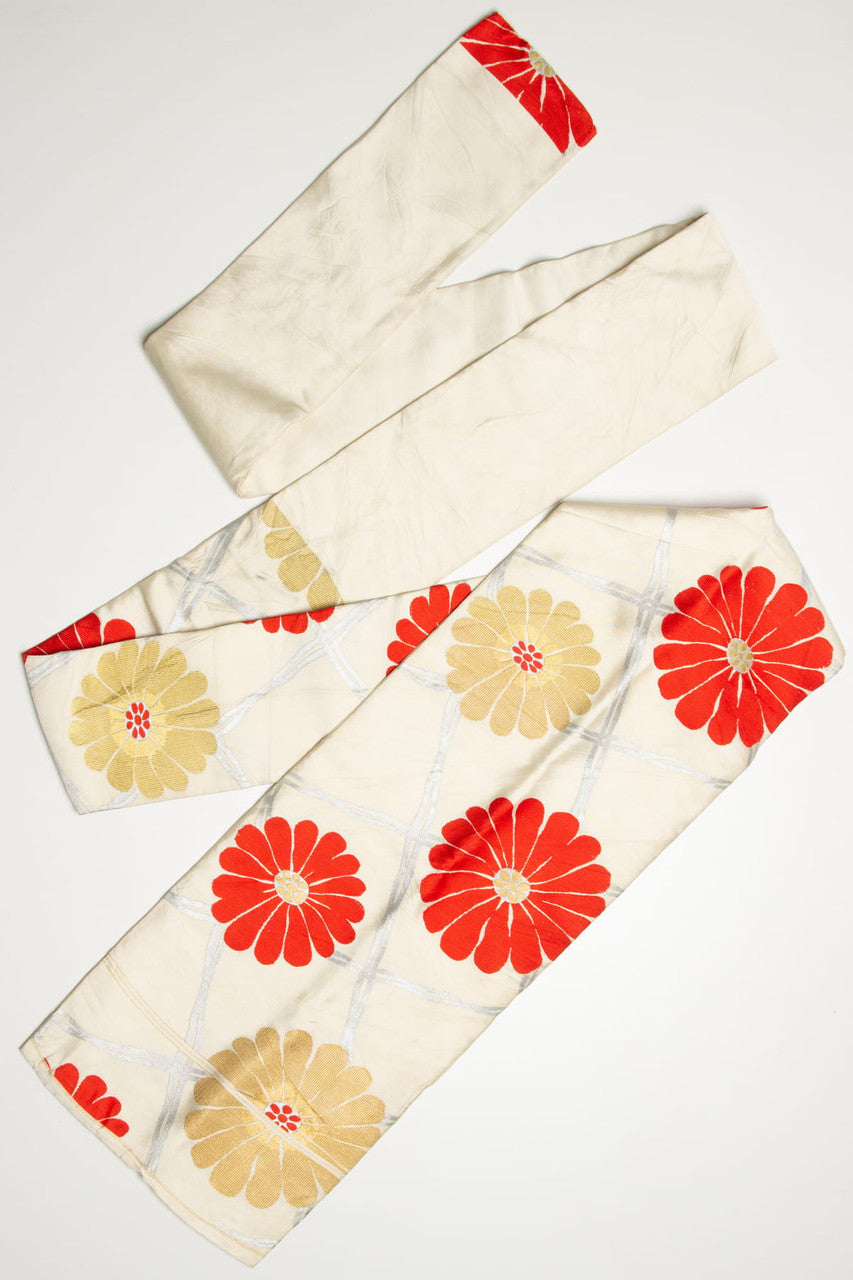 Vintage Retro Flower Nagoya Obi 150