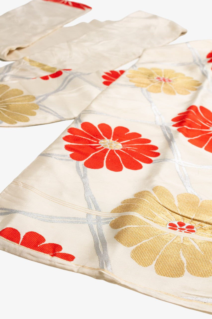 Vintage Retro Flower Nagoya Obi 150