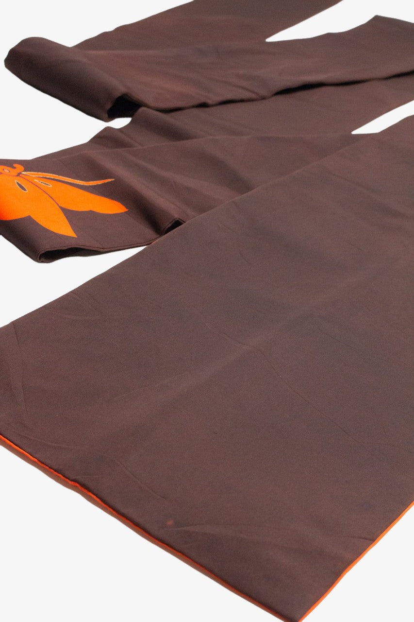 Vintage Chocolate Butterfly Nagoya Obi 154