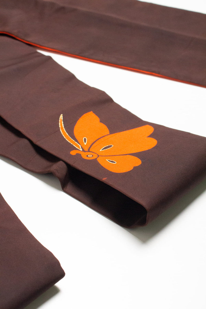 Vintage Chocolate Butterfly Nagoya Obi 154