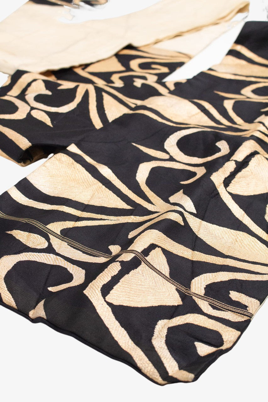 Vintage Stained Golden Detail Nagoya Obi