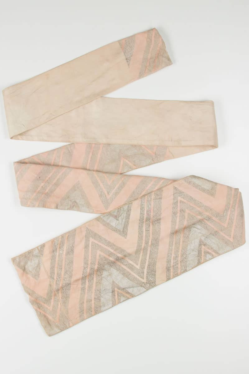 Vintage Pink Zig Zag Nagoya Obi 102