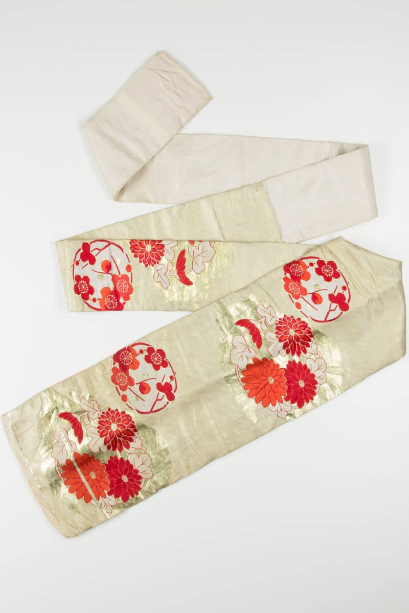 Vintage Golden Dahlia Nagoya Obi 125