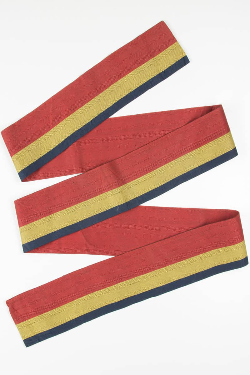 Vintage Rust Striped Woven Hanhaba Obi 137