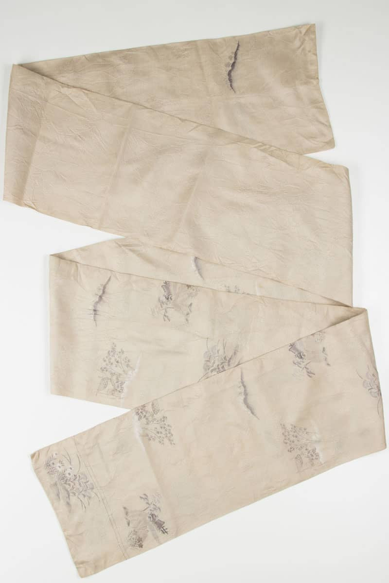 Vintage Garden Scene Fukuro Obi 55