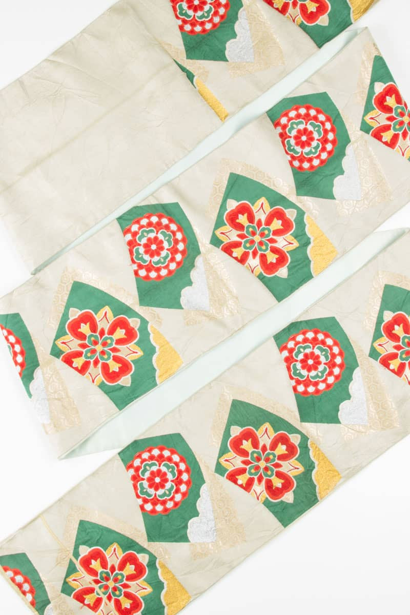 Vintage Red & Green Mandala Obi 121