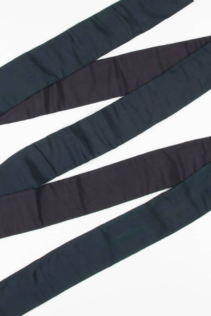 Vintage Teal & Black Hanhaba Obi 128