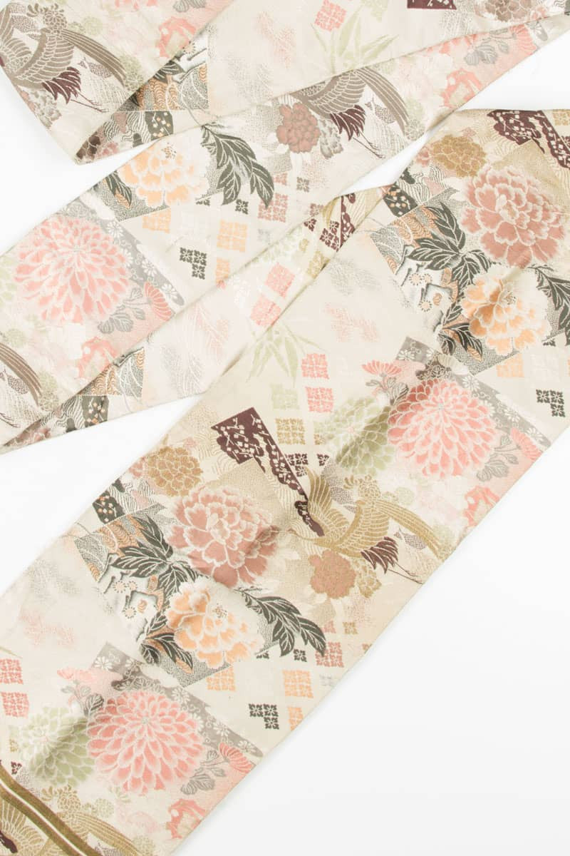 Vintage Carnations Nagoya Obi 131