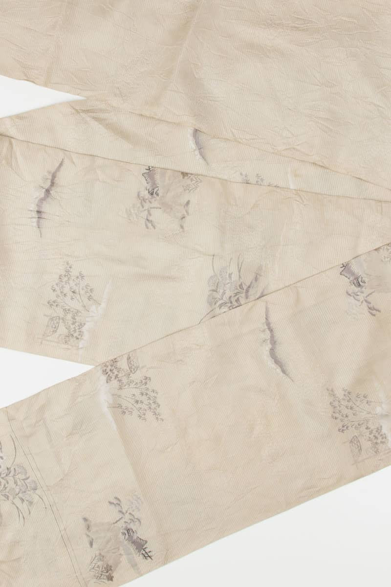 Vintage Garden Scene Fukuro Obi 55