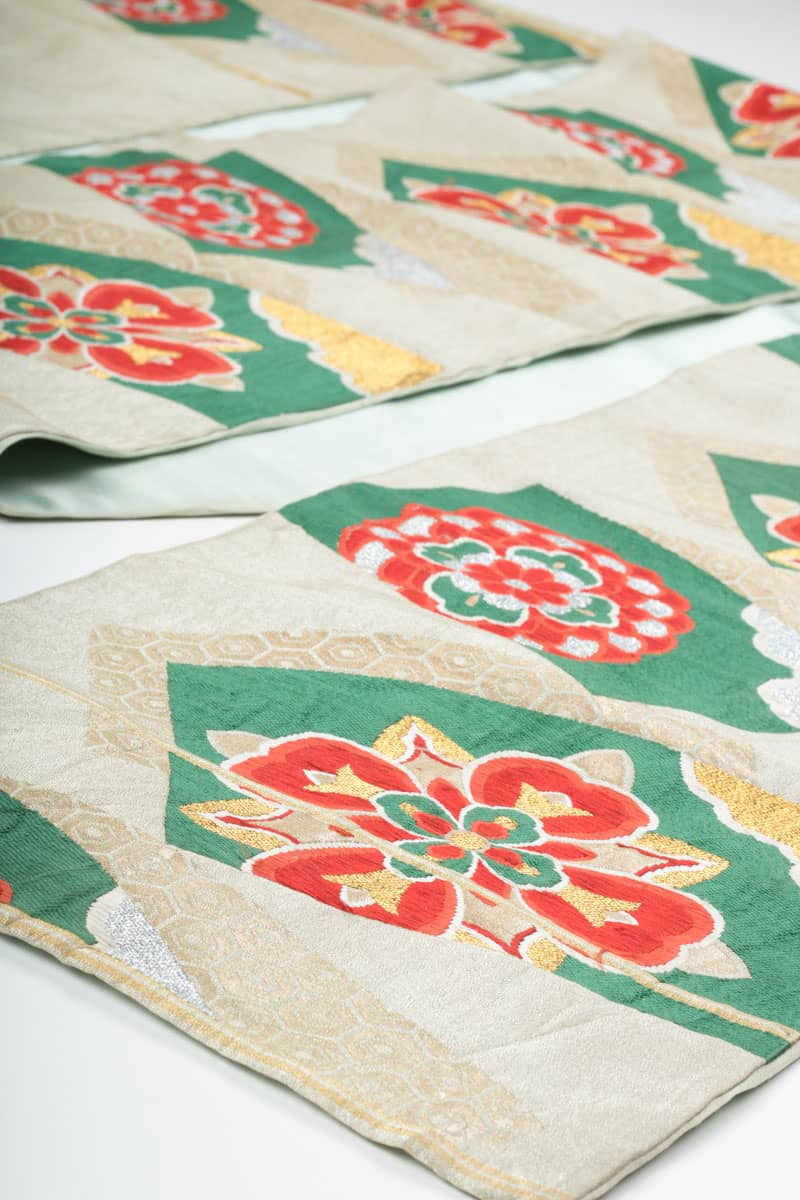 Vintage Red & Green Mandala Obi 121