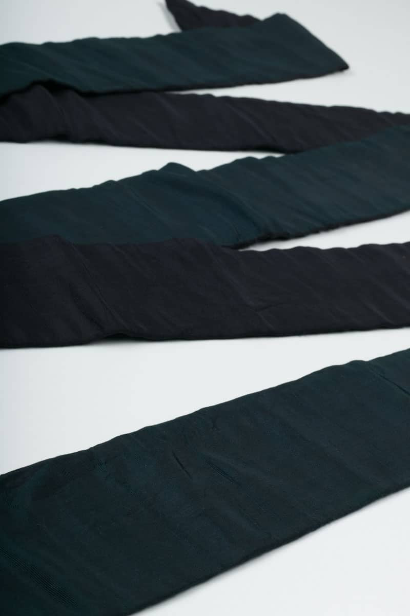 Vintage Teal & Black Hanhaba Obi 128