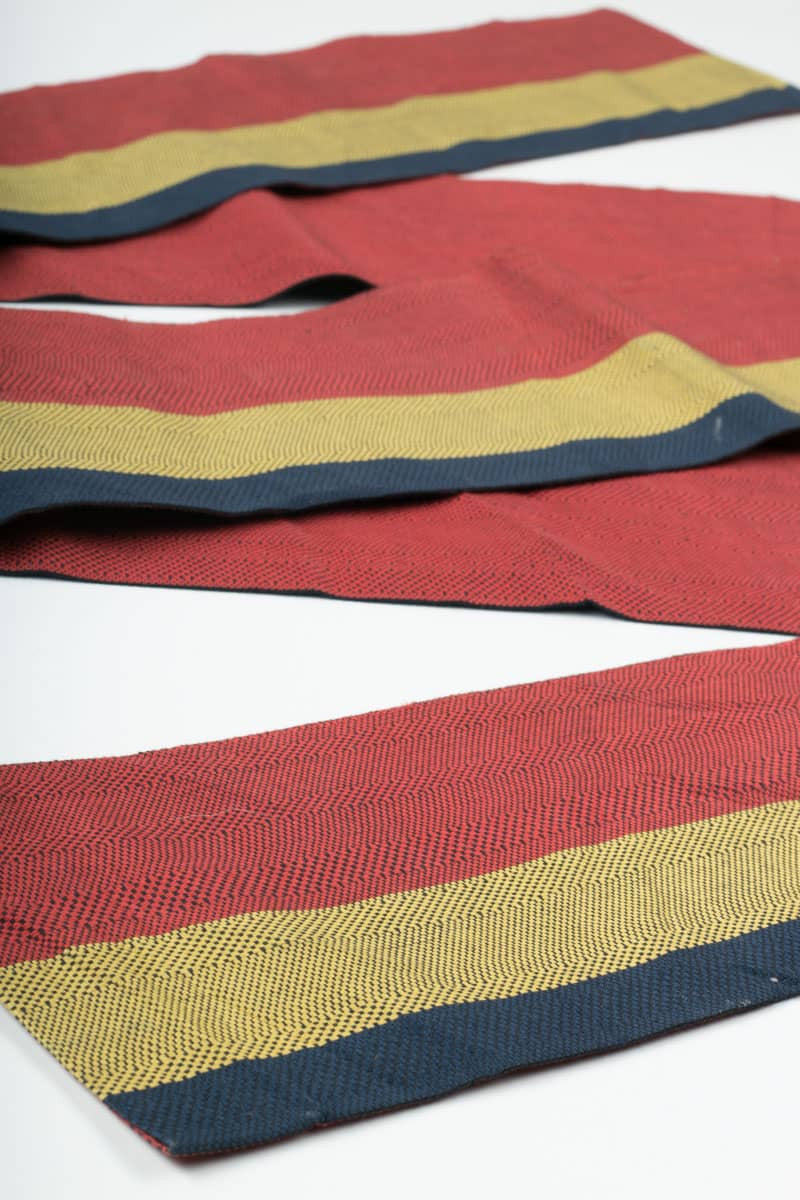 Vintage Rust Striped Woven Hanhaba Obi 137