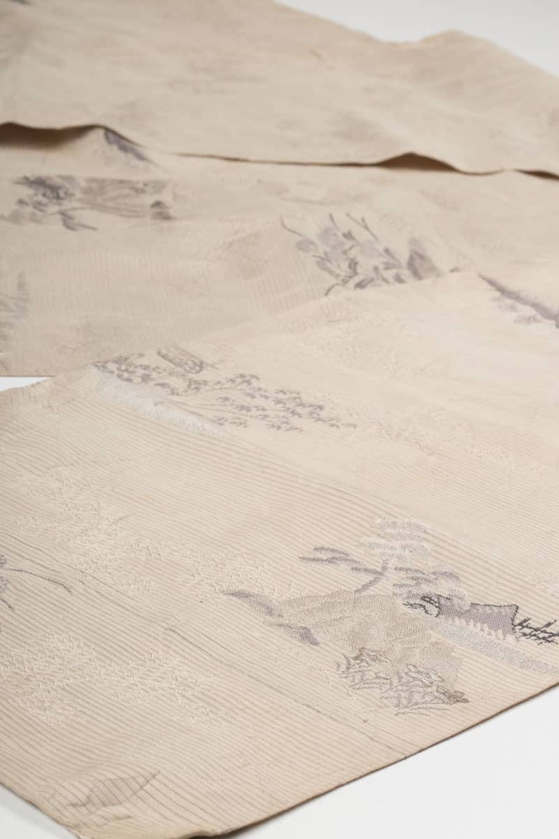 Vintage Garden Scene Fukuro Obi 55