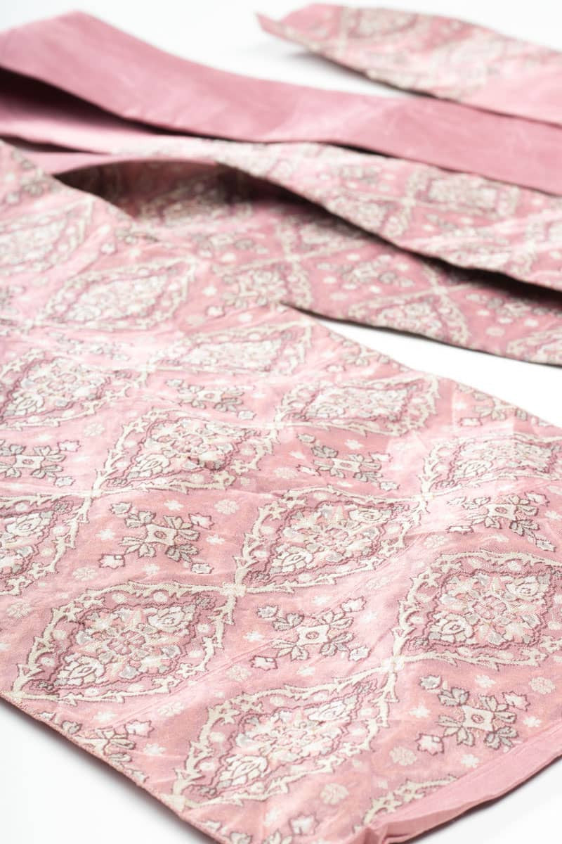 Vintage Pink Wallpaper Print Nagoya Obi 5