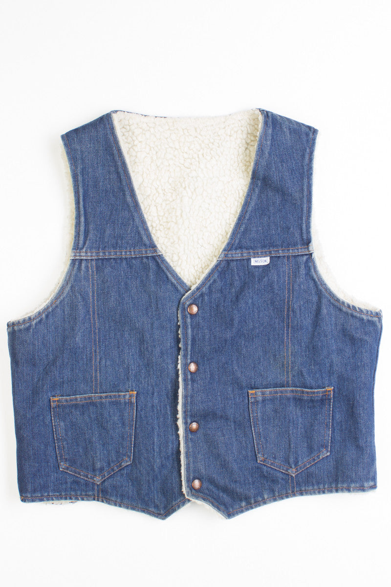 Vintage Sherpa Denim Vest