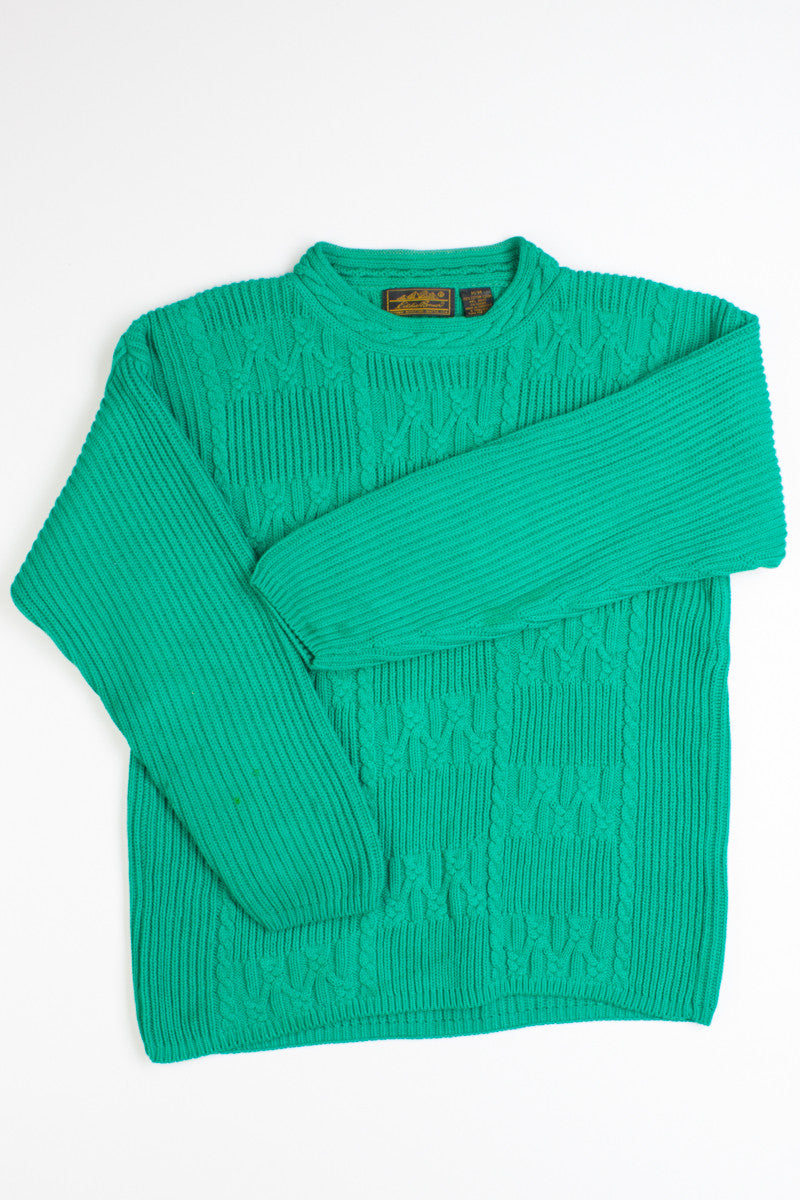 Kelly Green Cable Knit