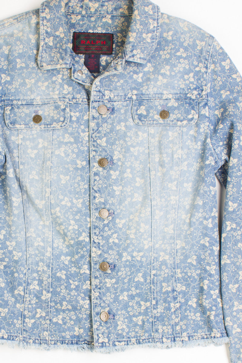 Faded Floral Denim Jacket