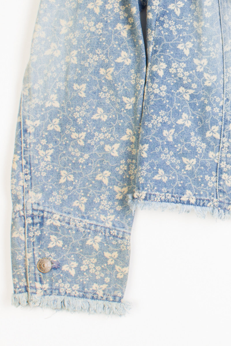 Faded Floral Denim Jacket