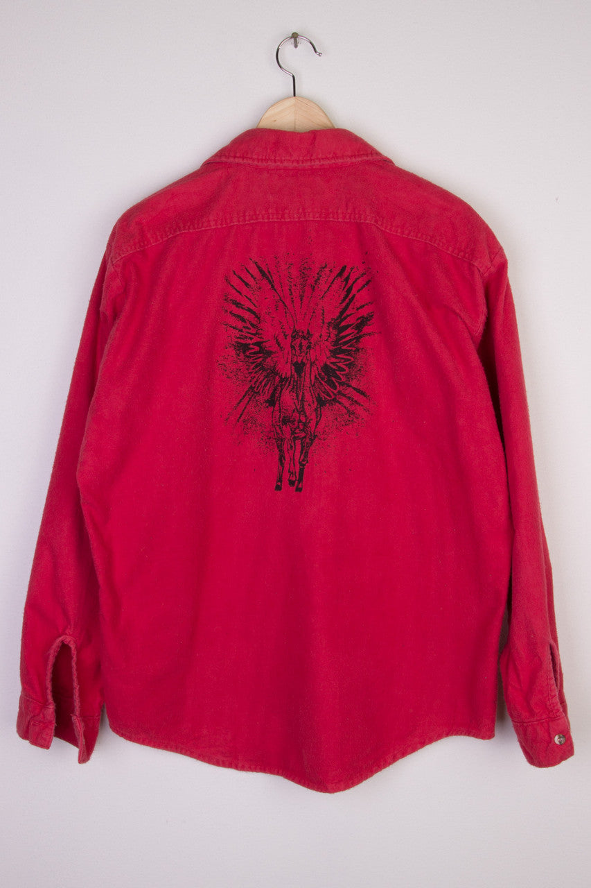 Ragstock Original Screen Print Fleece Button Up 3