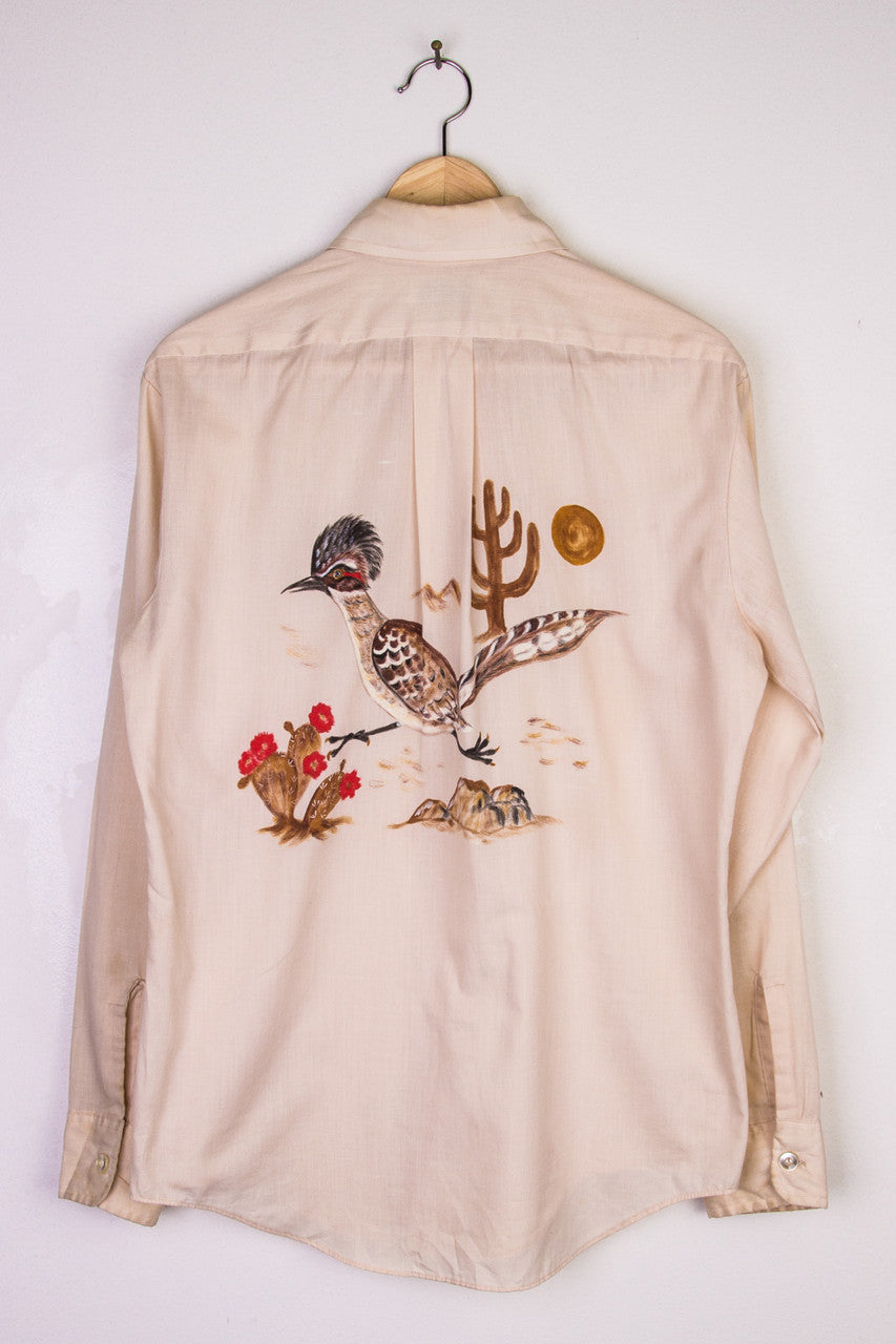 Hand-Painted Roadrunner Button Up