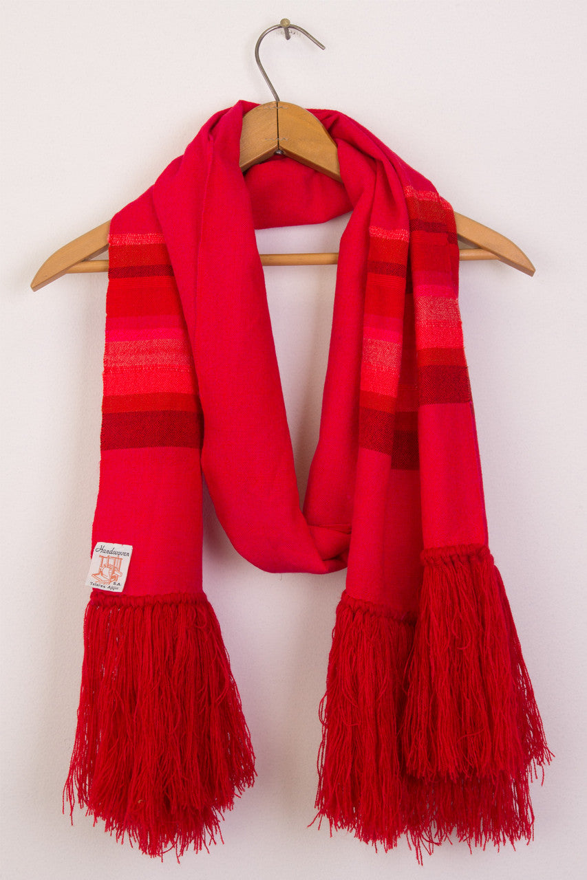 Handwoven Red Scarf