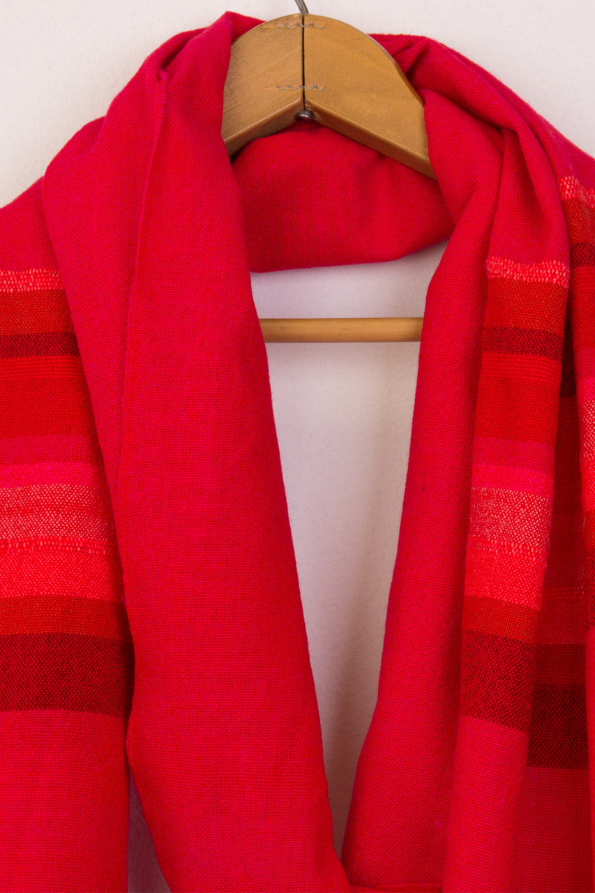 Handwoven Red Scarf