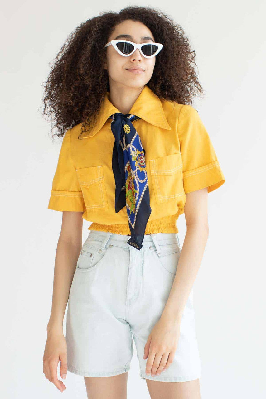 Vintage Oscar de la Renta Nautical Silk Scarf