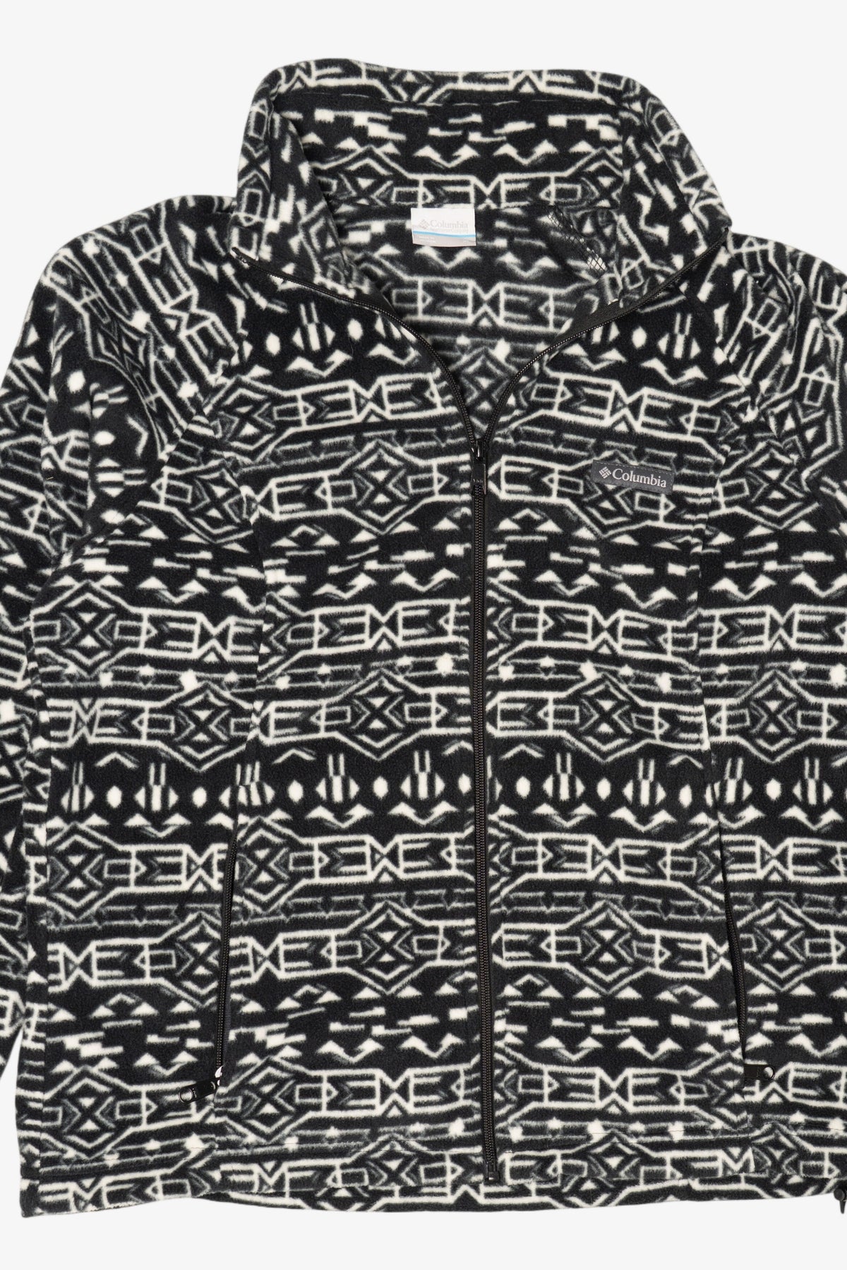 Black And White Columbia Aztec Pattern Fleece Jacket (2020s)