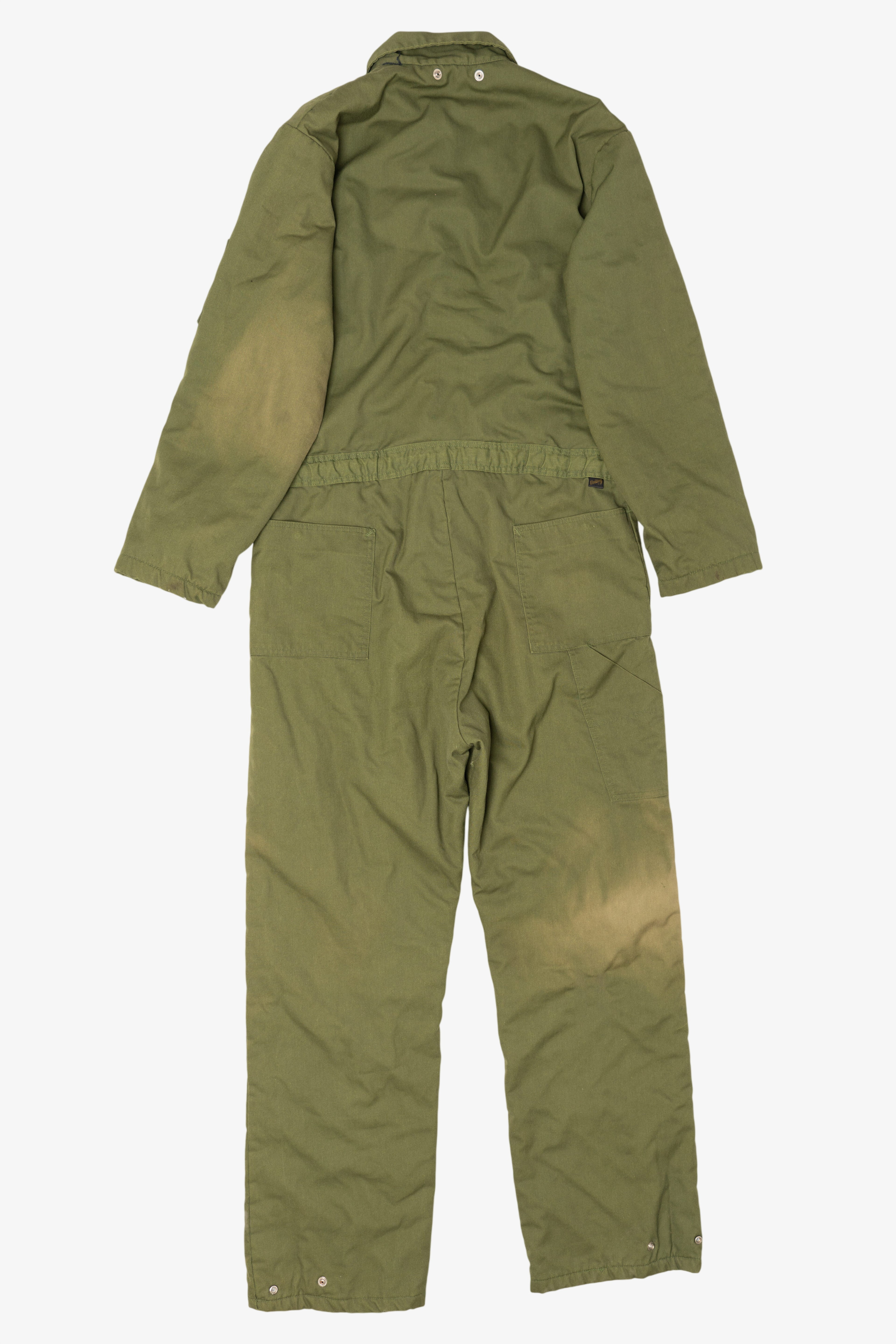 Vintage Unitog Union Made Green Quilted Lined Mechanic Jumpsuit (1970s)