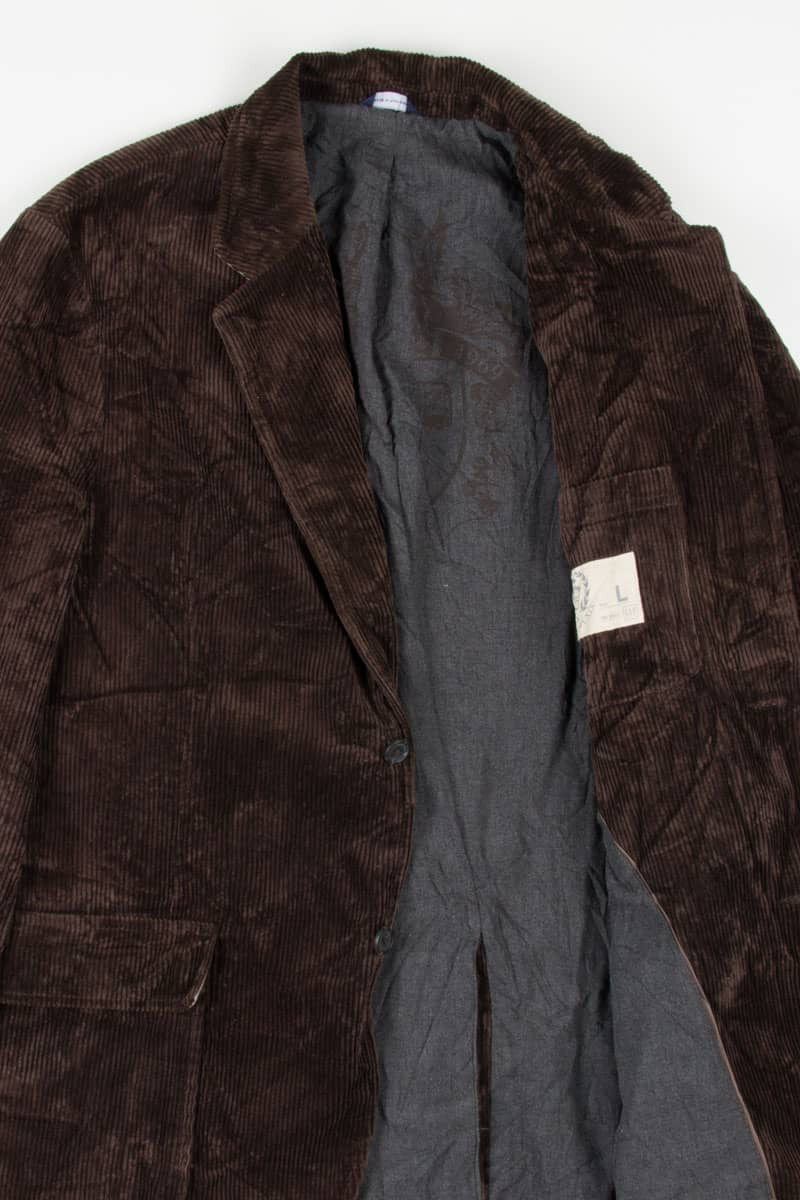 Corduroy Lapel Metal Button Blazer