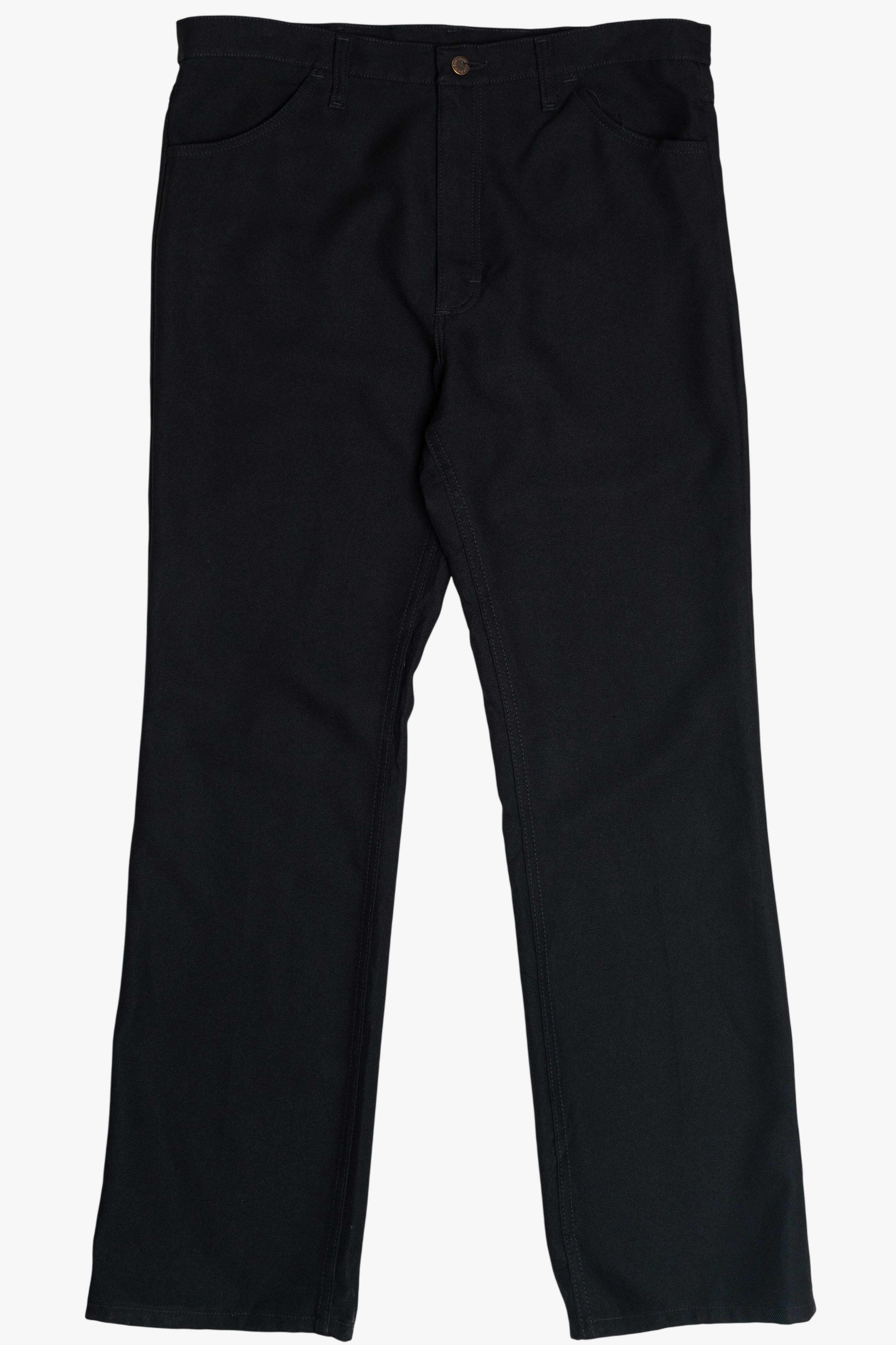 Vintage Black Wrangler Polyester Bootcut Dress Slacks (1990s)