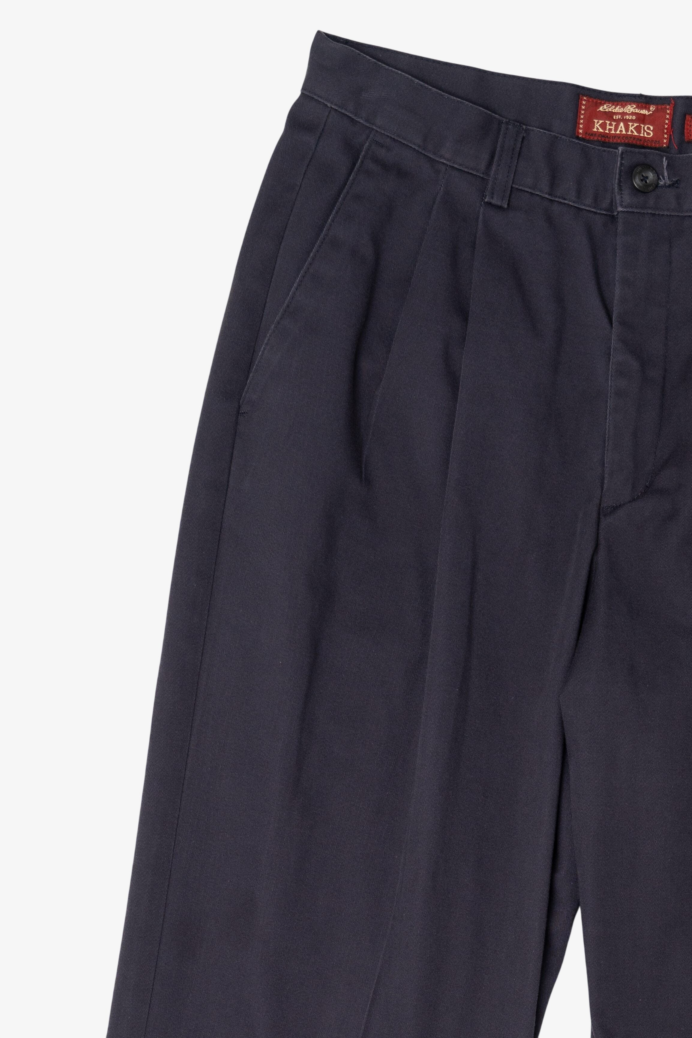 Vintage Navy Blue Eddie Bauer Wrinkle Resistant Double Pleated Pants (1990s)