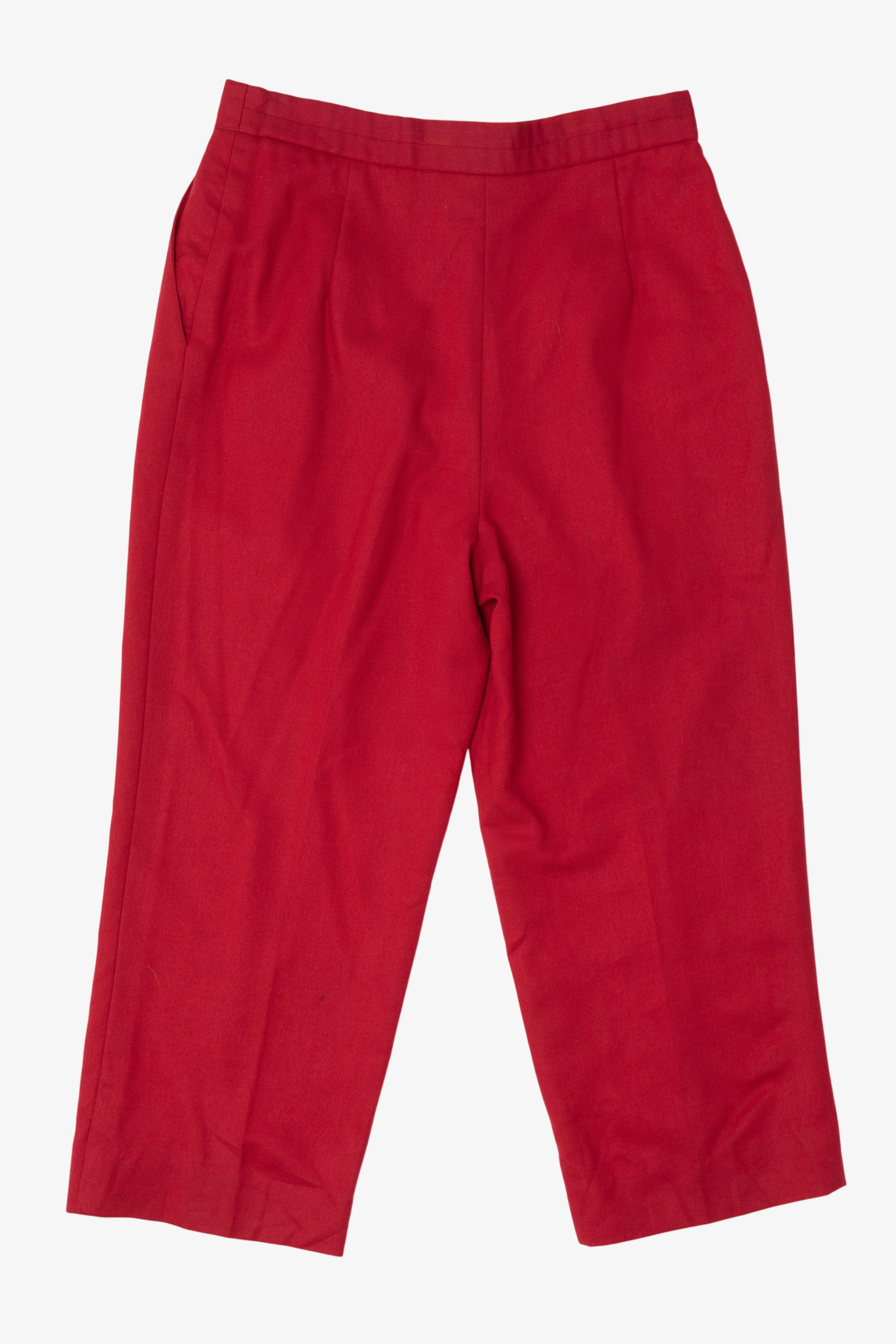 Vintage Red Intuition Union Made Pleated Pants (1980s)