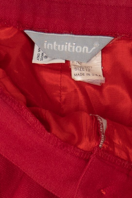 Vintage Red Intuition Union Made Pleated Pants (1980s)