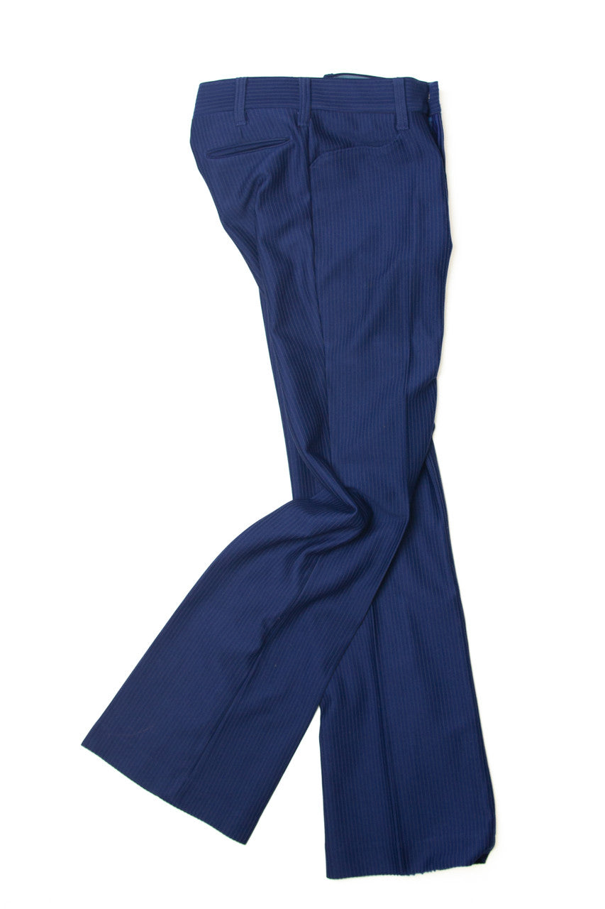 Vintage Pinstriped Dark Blue Pants