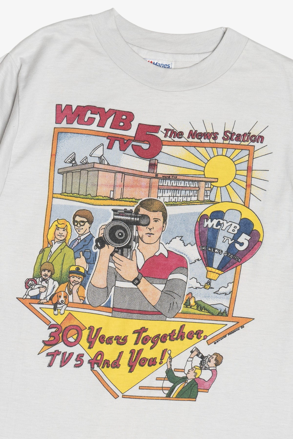 Vintage "WCYB TV 5 The News Station" Anniversary Single Stitch T-Shirt (1980s)