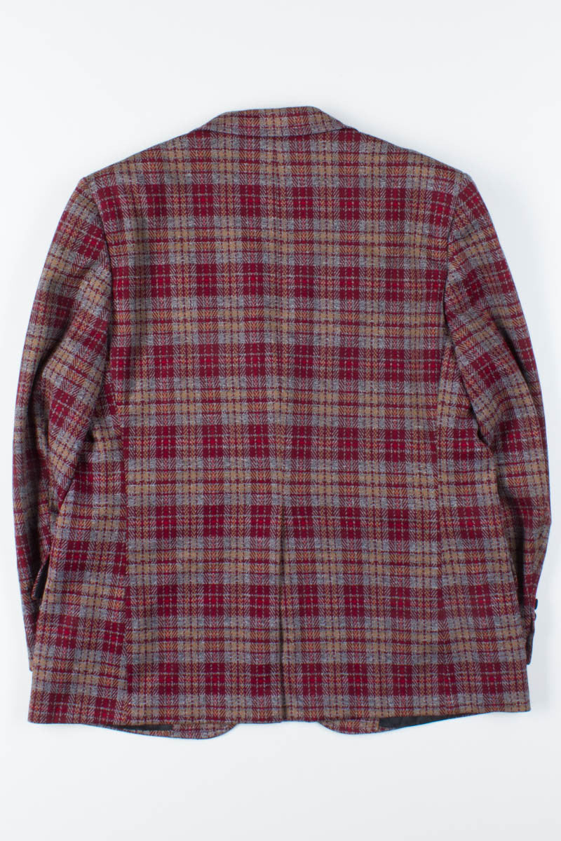 Burgundy Plaid Vintage Blazer