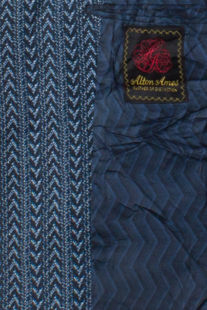 Blue Chevron Stripes Vintage Blazer