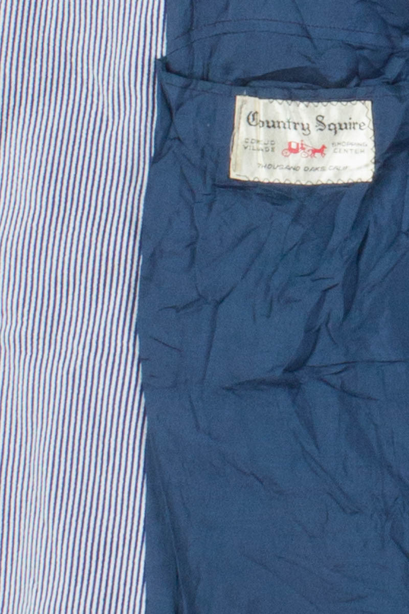 Navy Seersucker Oversized Vintage Blazer