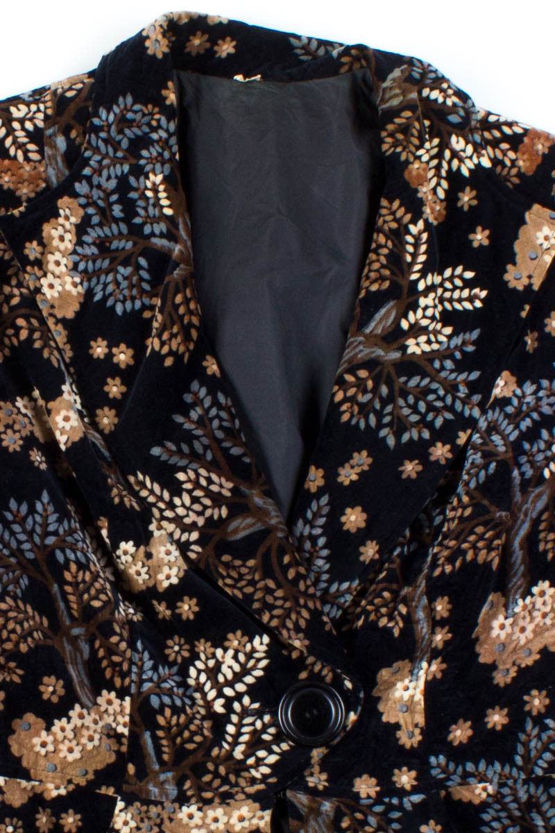 Brown Trees Velvet Blazer