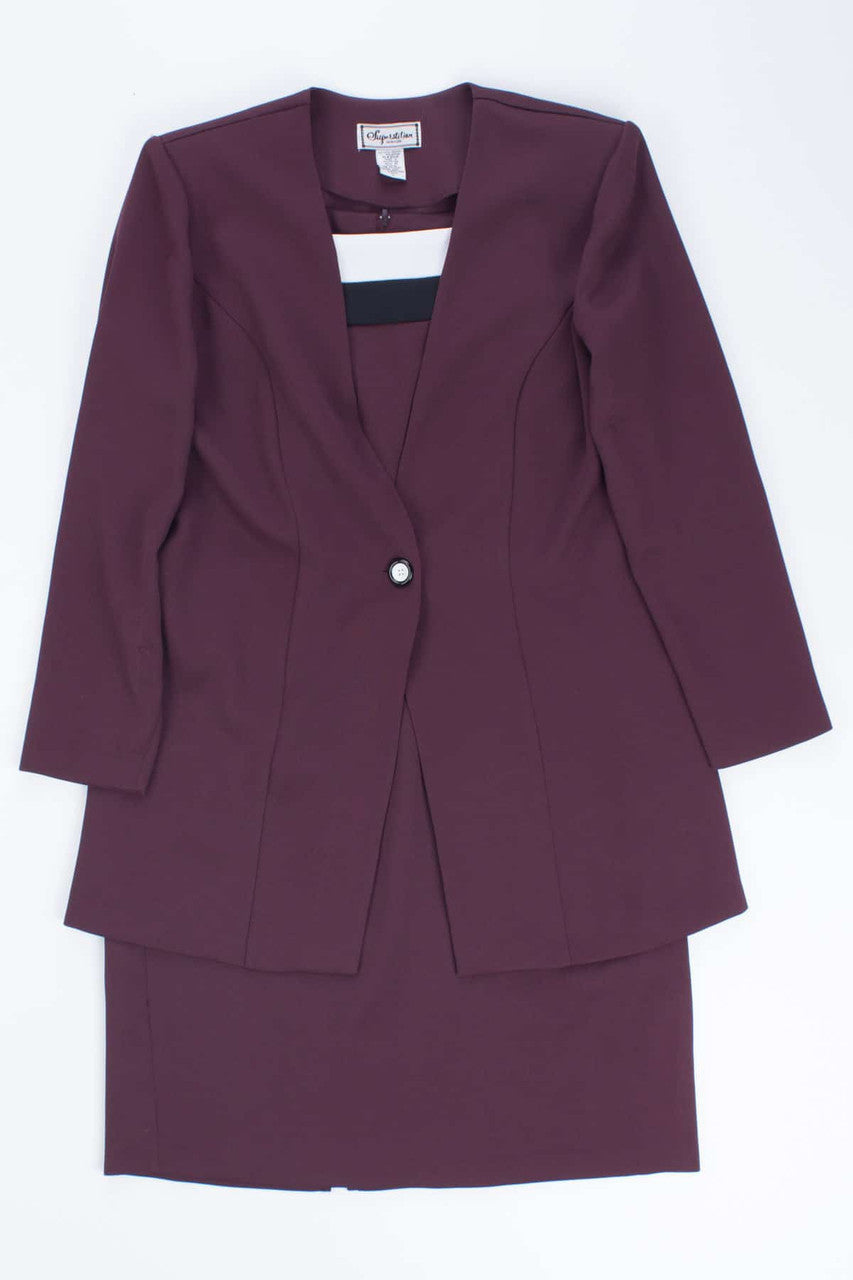 Vintage Plum Skirt Suit