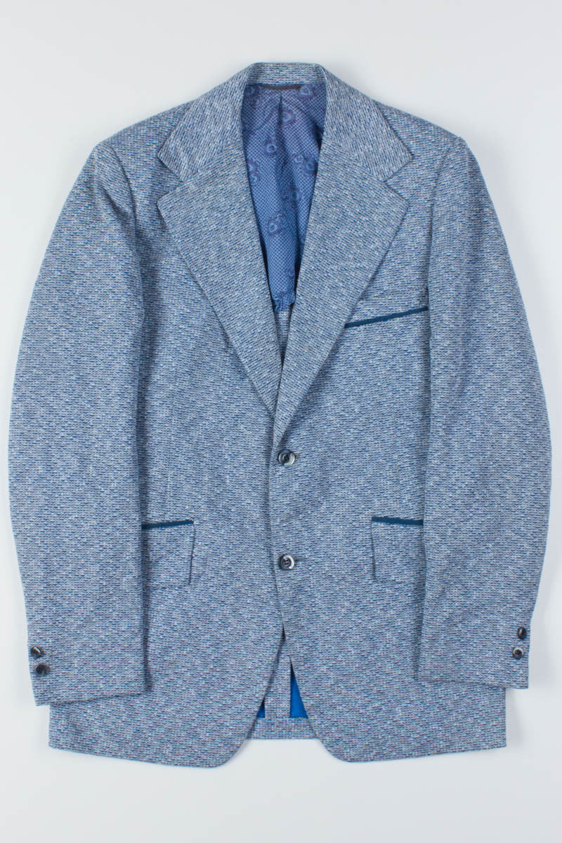 Blue Textured Oversized Vintage Blazer