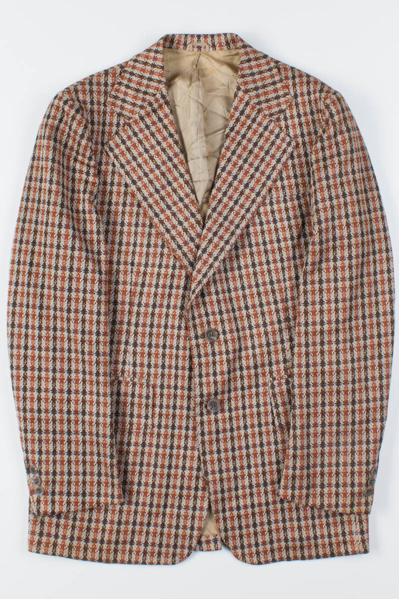 70s Orange Patterned Vintage Blazer