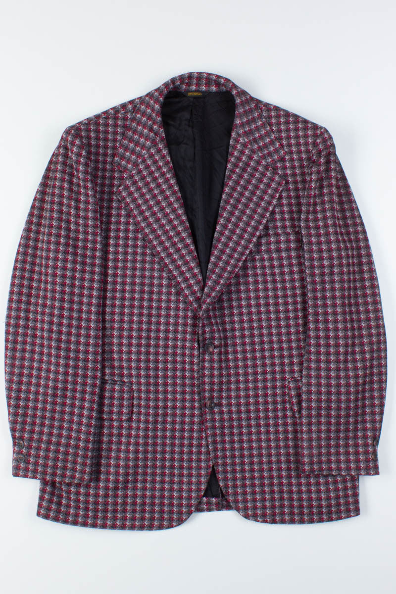 Red Patterned Oversized Vintage Blazer