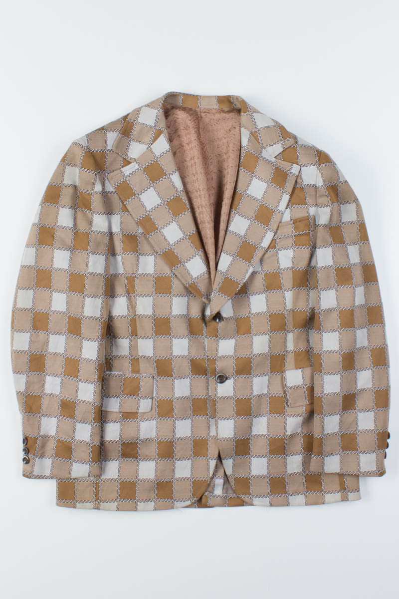 Brown Checkerboard Vintage Blazer