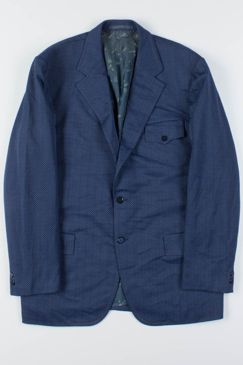 Blue Chevron Oversized Vintage Blazer