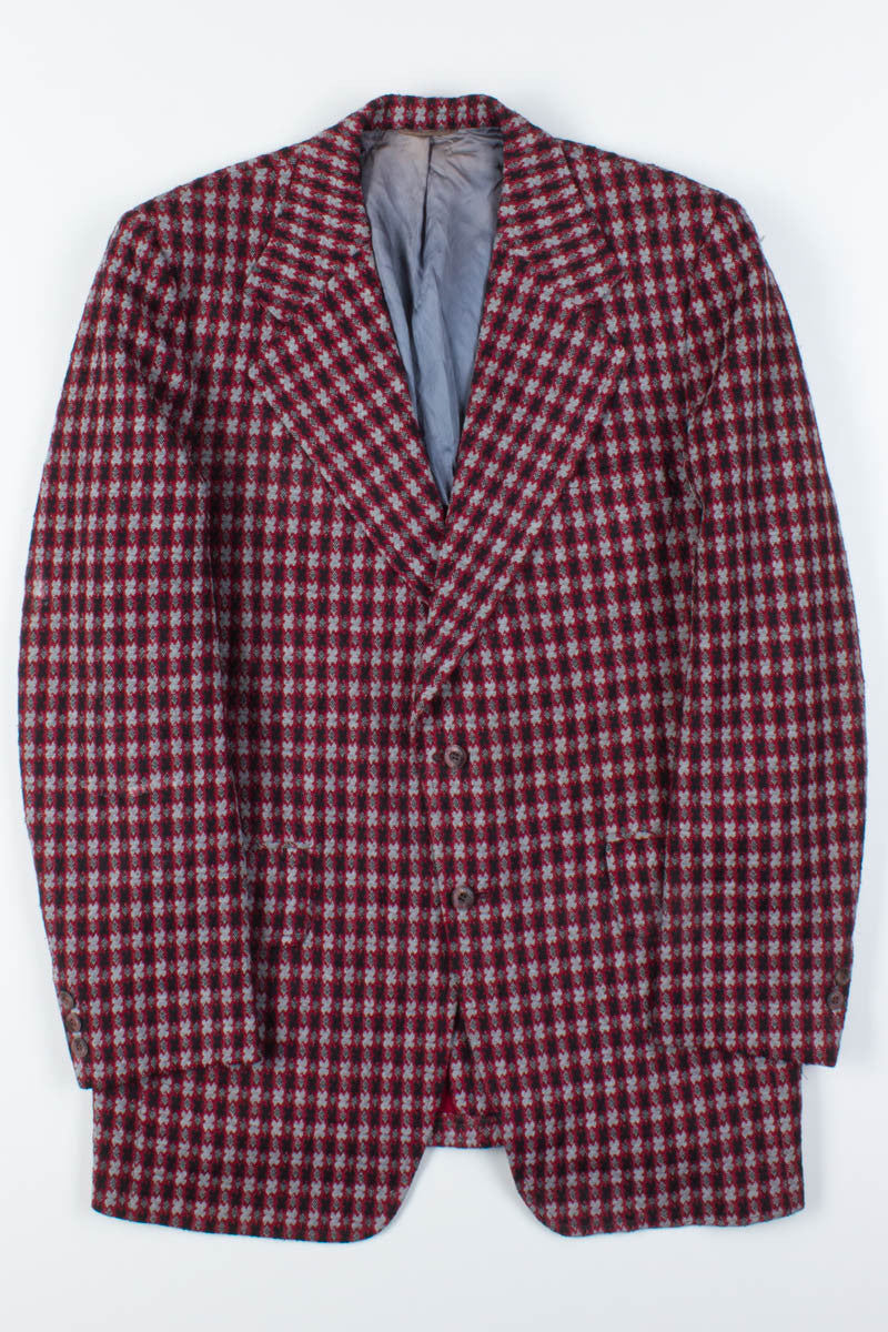 Red Casino Pattern Oversized Vintage Blazer