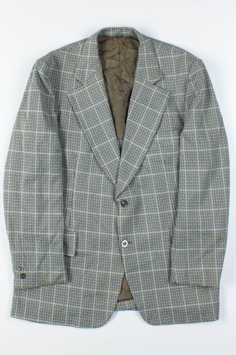 Olive Windowpane Oversized Vintage Blazer